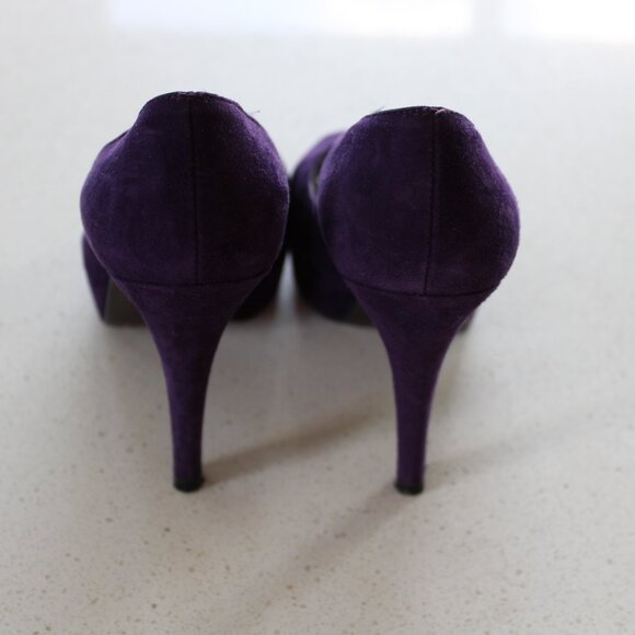 Stuart Weitzman Purple Open Toe Shoe Pump - Picture 4 of 4